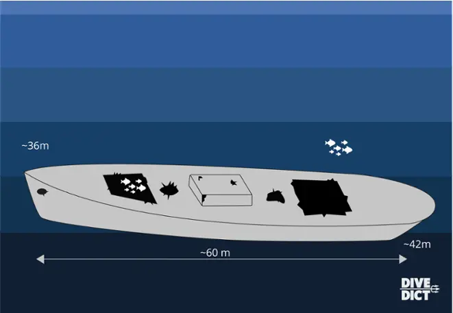 map_wreck_Josephine_diving_tauchen_Kroatien_Croatia_Wrack_Wreck map_wreck_Josephine_diving_tauchen_Kroatien_Croatia_Wrack_Wreck